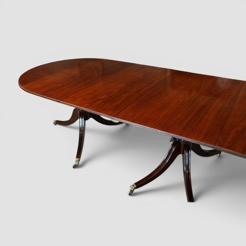 REGENCY STYLE MAHOGANY THREE PILLAR EXTENDING DINING TABLE CIRCA 1910 - ADDITIONAL PHOTO 7