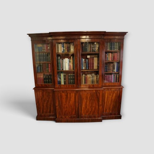 19thc Mahogany Breakfront Bookcase