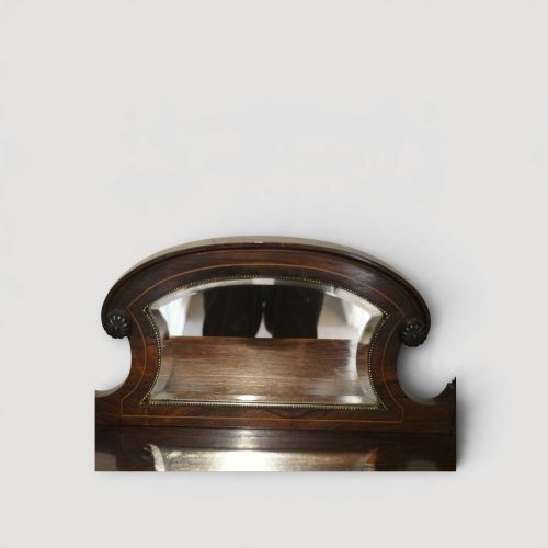 fig 8. Late Victorian Inlaid Rosewood Music Cabinet with Mirror – Antique Sheet Music Cabinet c.1890