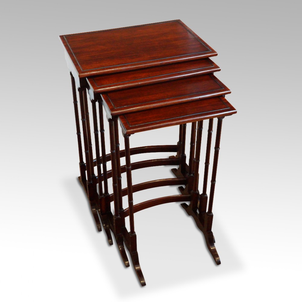 Edwardian mahogany nest of 4 tables 
