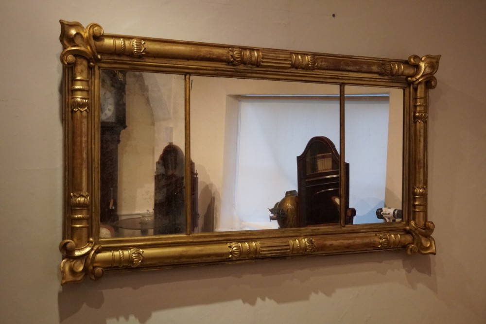 Antique 19thc. gilt 3 plate mirror View VI