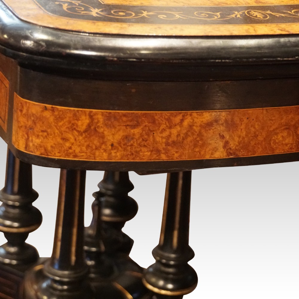 Victorian ebonised card table  View V
