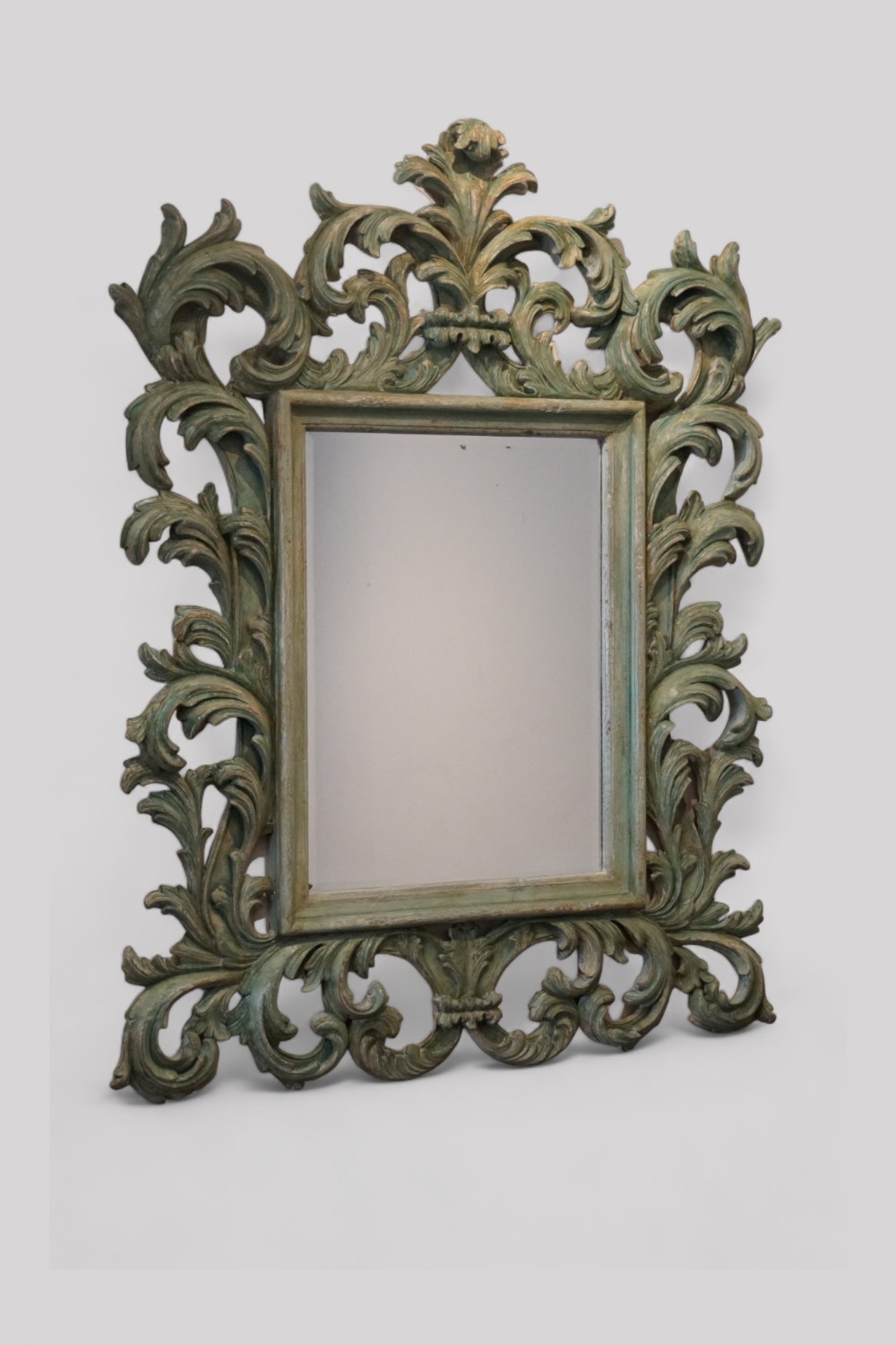 Large carved teak Florentine mirror 