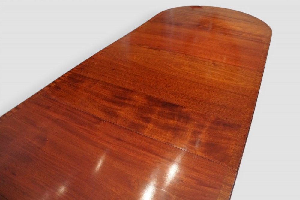 Regency style mahogany three pillar dining table View IX