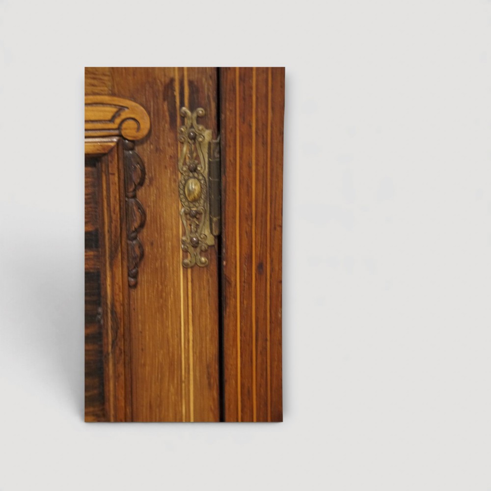 Late Victorian Inlaid Rosewood Music Cabinet with Mirror – Antique Sheet Music Cabinet c.1890 View IV