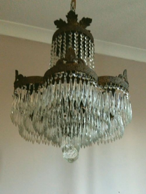 fig 3. French c1910 Waterfall Chandelier Fully Restored