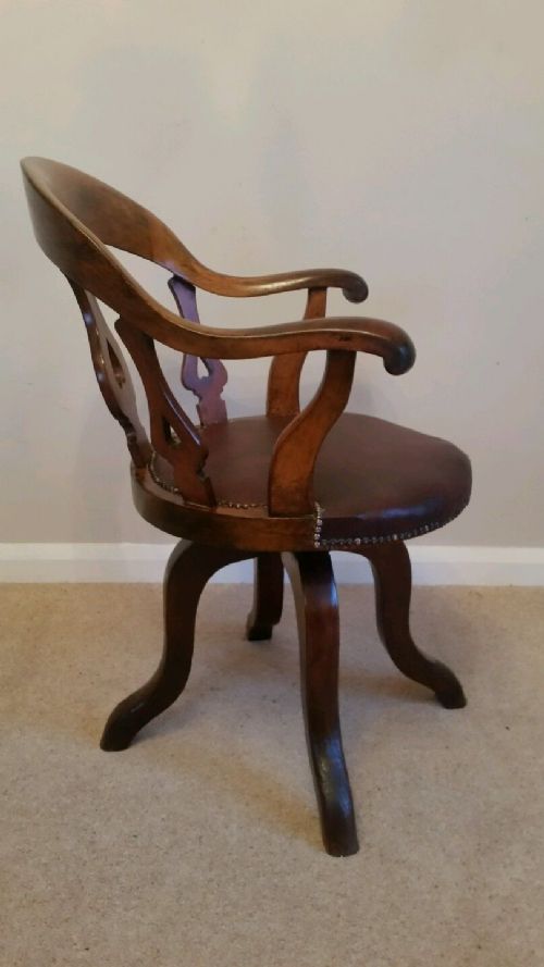 fig 1. Victorian Fine Mahogany Swivel Office Desk Chair
