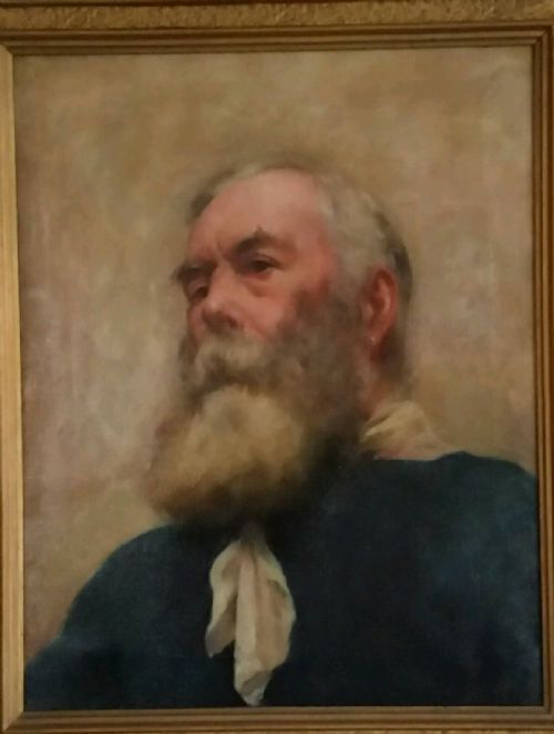 fig 1. Oil Portrait Painting Signed c1899 in Original Gilt Frame