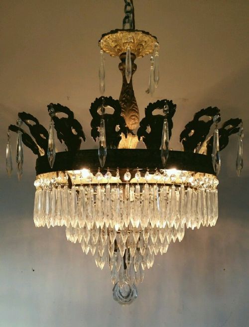Empire C1910 Waterfall Chandelier Fully Restored