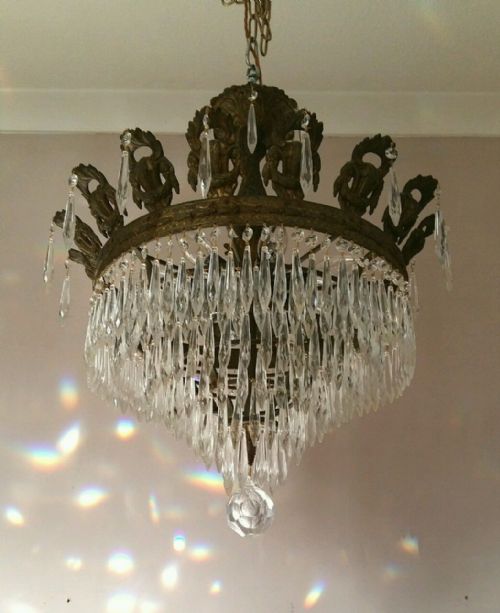 fig 2. Empire c1910 Waterfall Chandelier Fully Restored