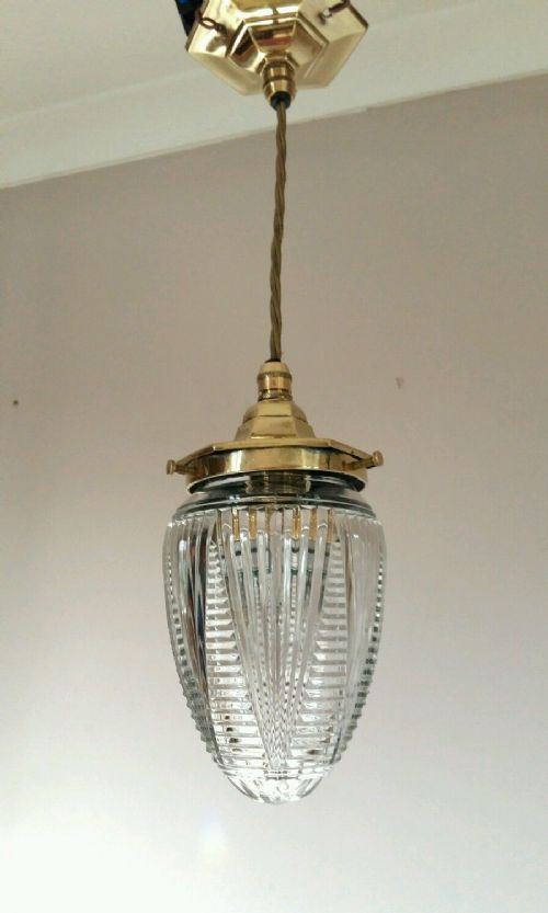 C1920 Pineapple Cut Crystal Ceiling Light