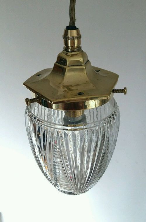 fig 1. C1920 Pineapple Cut Crystal Ceiling Light