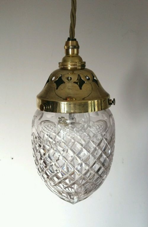 fig 1. Edwardian Pineapple Cut Crystal Ceiling Light