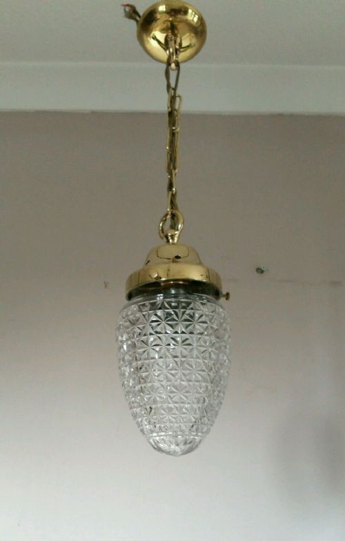 Edwardian Pineapple Cut Crystal Ceiling Light