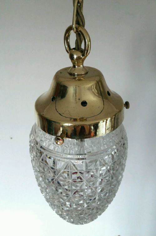 fig 1. Edwardian Pineapple Cut Crystal Ceiling Light