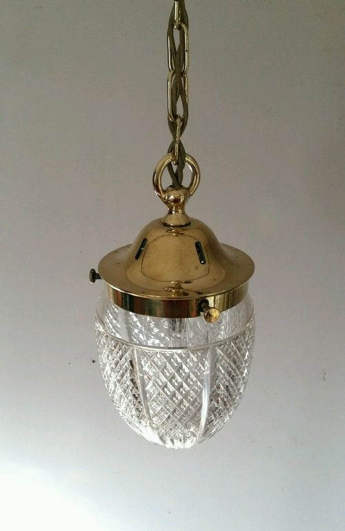 fig 1. Edwardian Pineapple Cut Crystal Ceiling Lamp