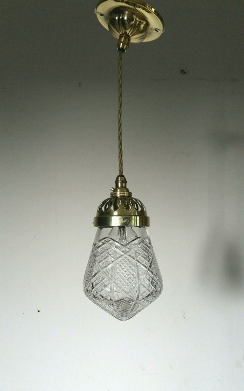 fig 1. Edwardian Pineapple Cut Crystal Ceiling Lamp