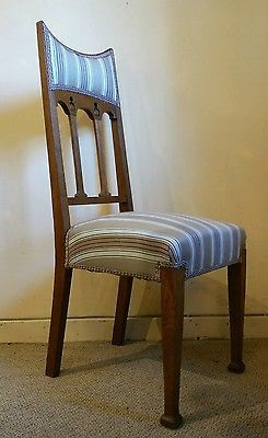 fig 1. Pair of Arts and Crafts Oak High back chairs