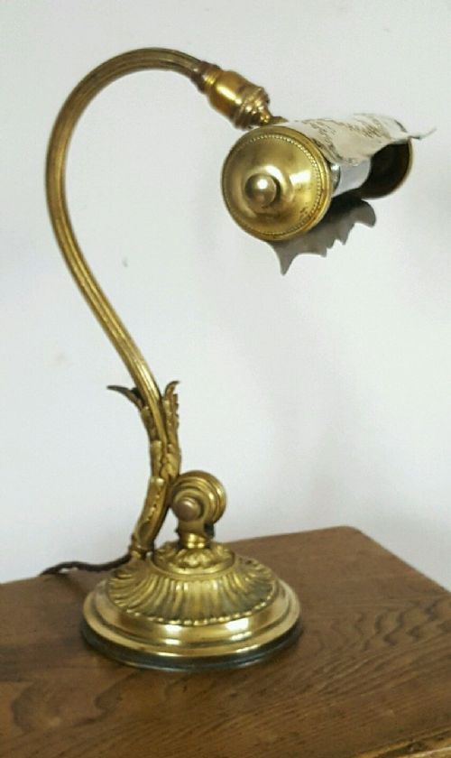French Paris Piano Brass Table/desk Articulated C1910 Lamp
