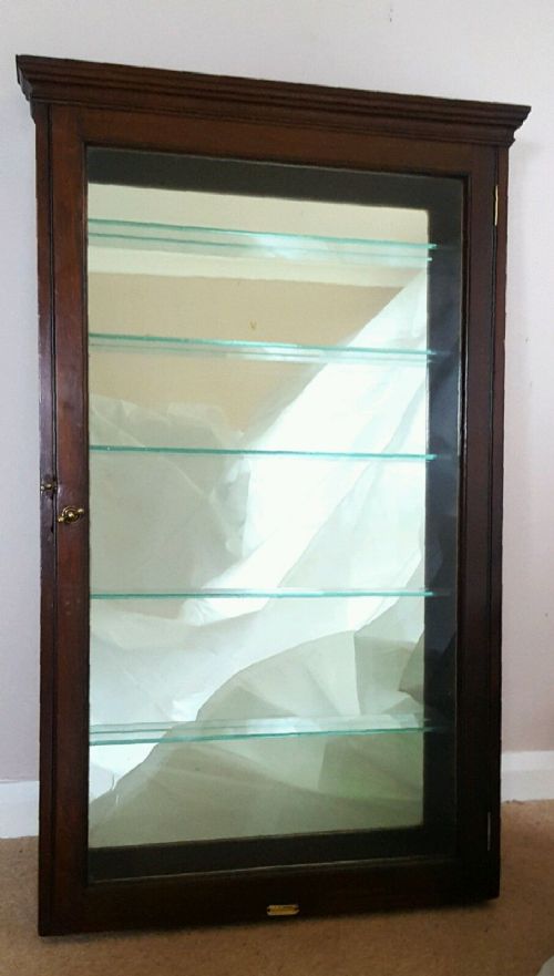 Victorian Mahogany Wall Mounted Shop Display Cabinet