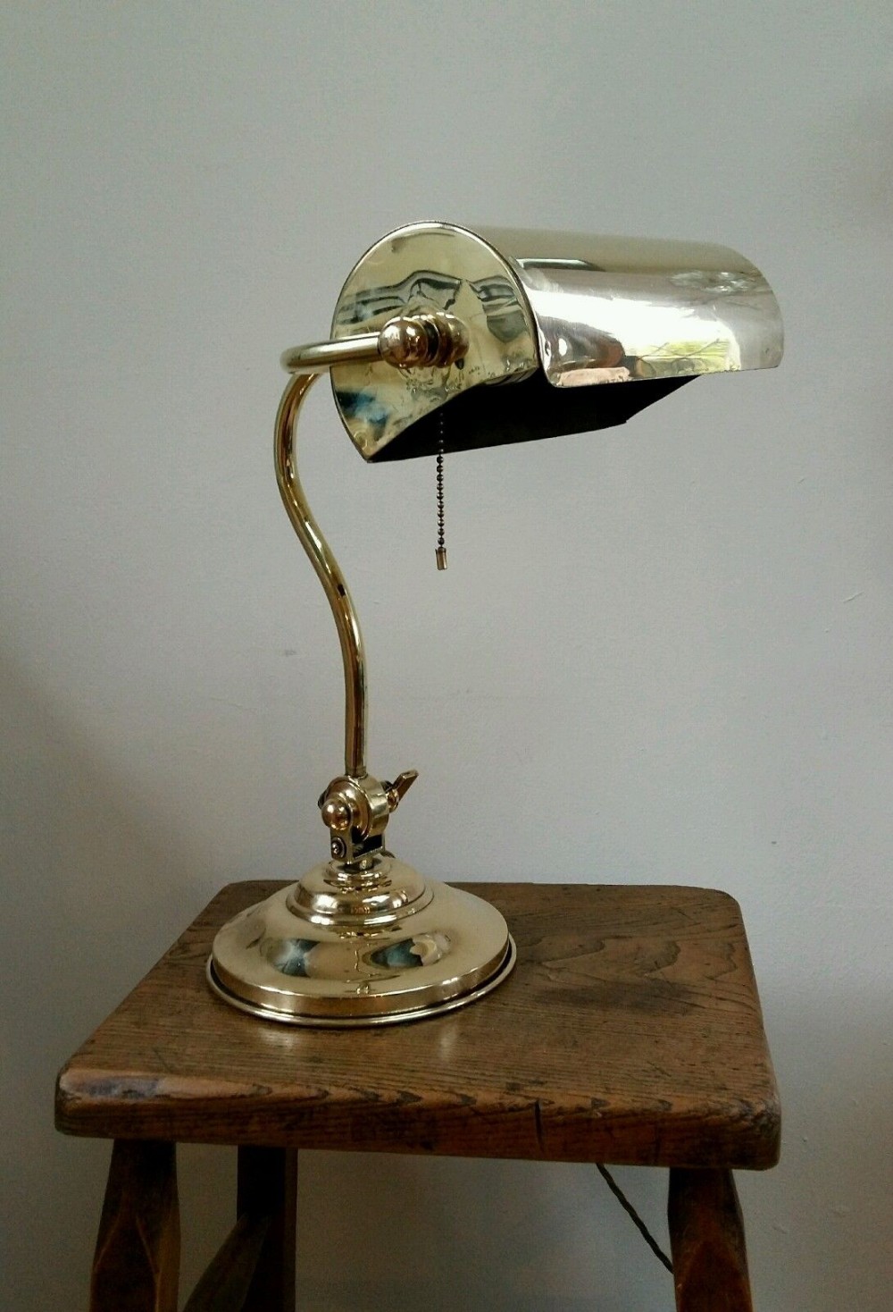 c1920 Brass Bankers Desk Lamp