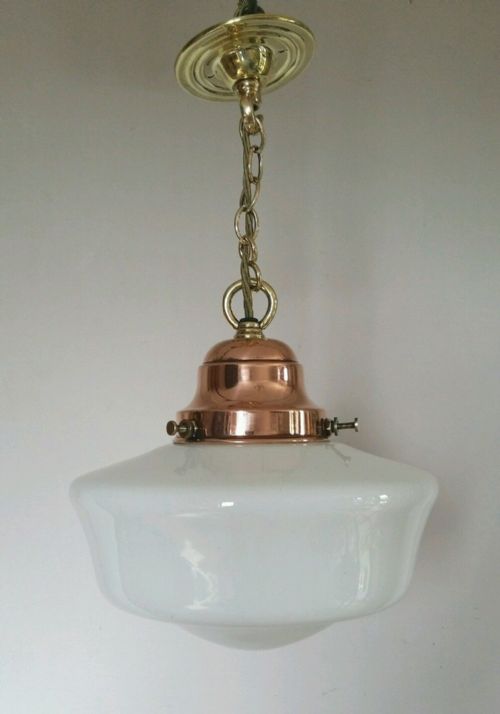 Edwardian Opaline Chapel Ceiling Lamp
