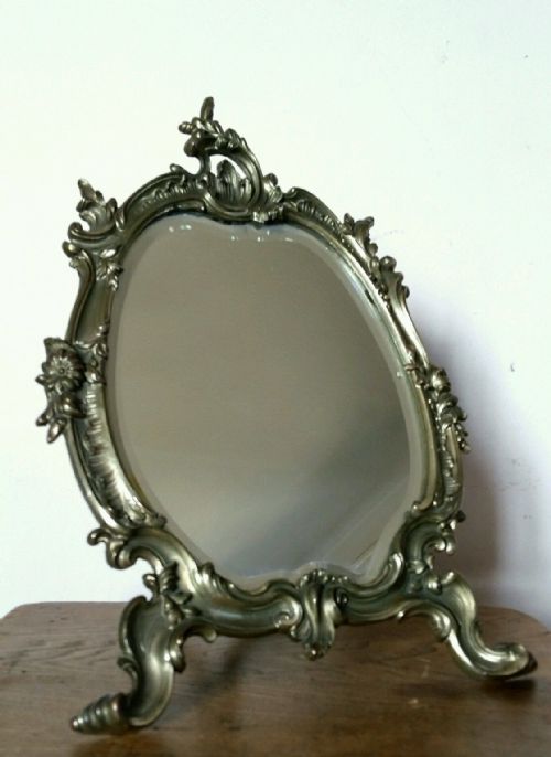 Victorian Oxidised Bronze Dressing Table Bevelled Mirror