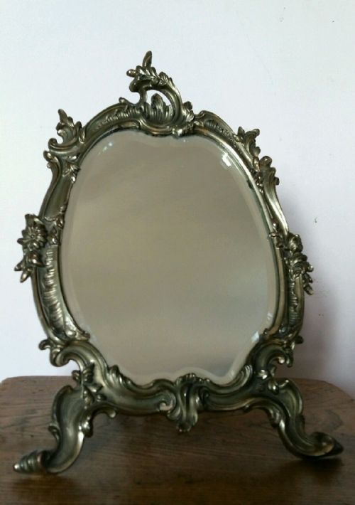 fig 1. Victorian Oxidised Bronze Dressing Table Bevelled Mirror