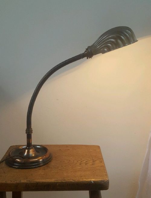 Adjustable Desk Lamp; C1910 Lovely Patina