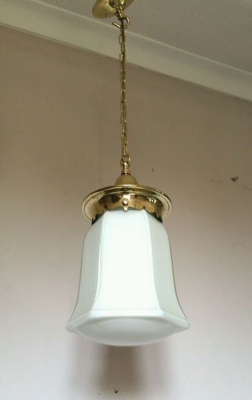 Edwardian C1910 White Ceiling Lamp Light