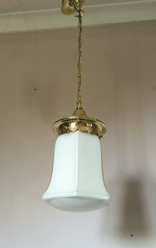 fig 1. Edwardian c1910 White Ceiling Lamp Light