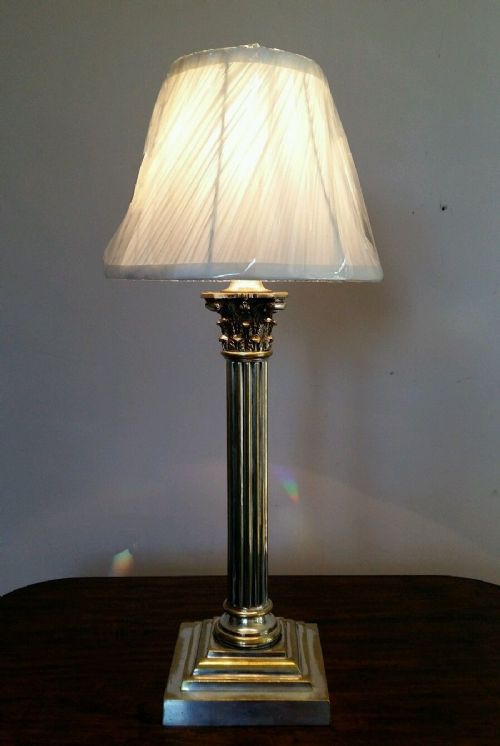 Victorian Corinthian Column Table Lamp (1 of 2; Near Pair)