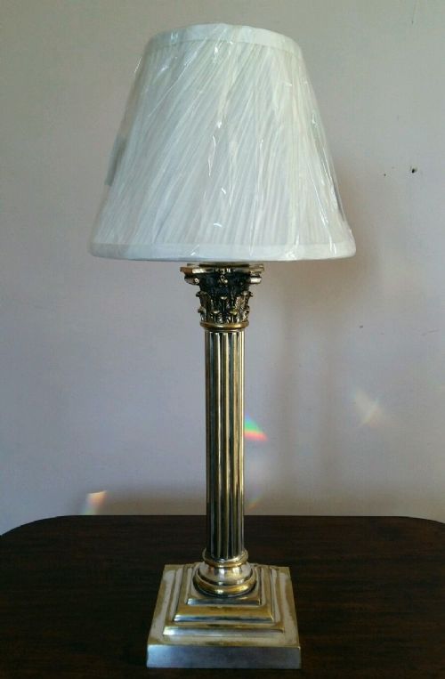 fig 1. Victorian Corinthian Column Table Lamp (1 of 2; near pair)