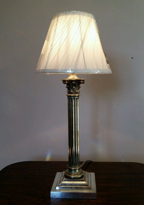 Victorian Corinthian Column Table Lamp.1 of 2. (Near Pair)