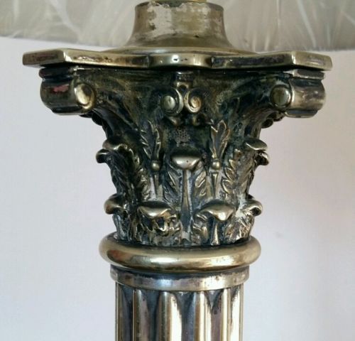 fig 1. Victorian Corinthian Column Table Lamp.1 of 2. (near pair)