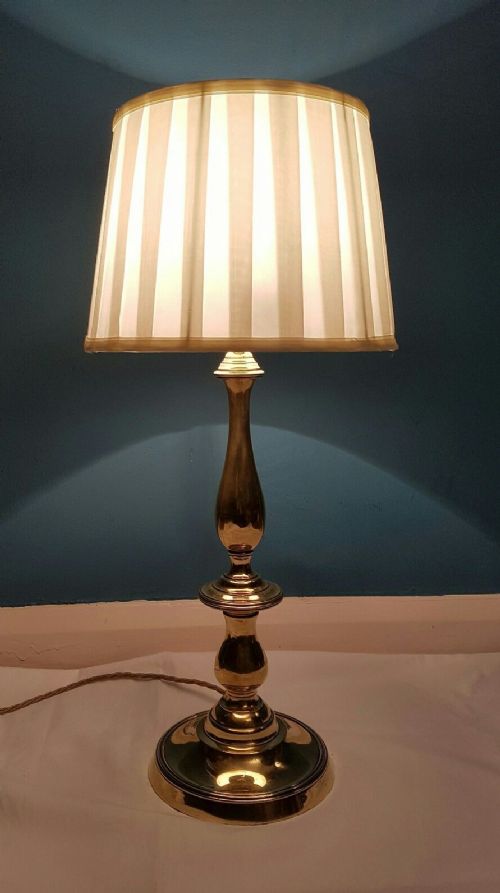Large C1910 Edwardian Brass Table Lamp