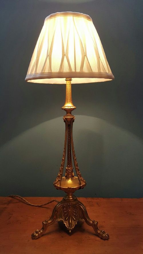 fig 1. Reg. Mark 1908 French Gilt Brass Table Lamp