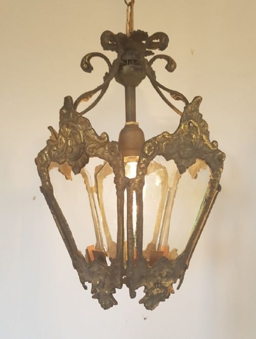 French C1920 Brass Lantern