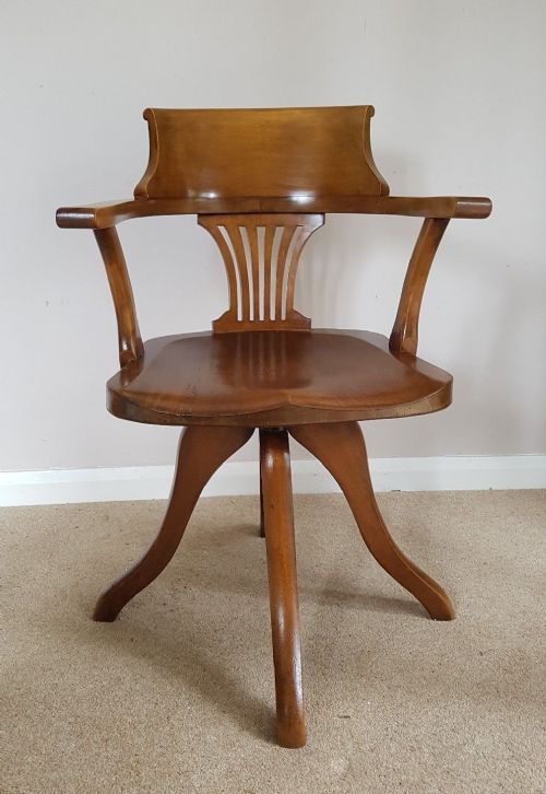 Edwardian Swivel Desk Captains Chair