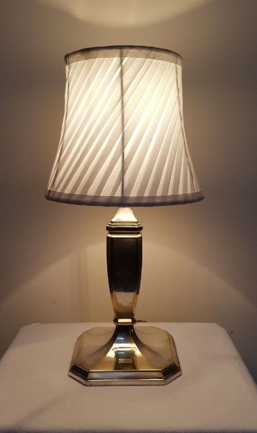 Paris C1920 Geller Silver Plated Table Lamp
