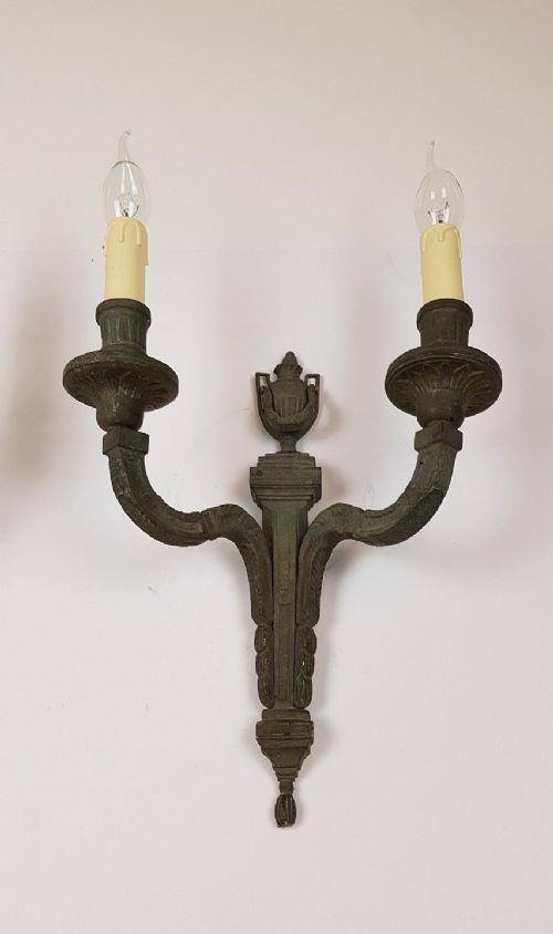 fig 3. Pair of Large c1910 Classical Brass Wall Lights