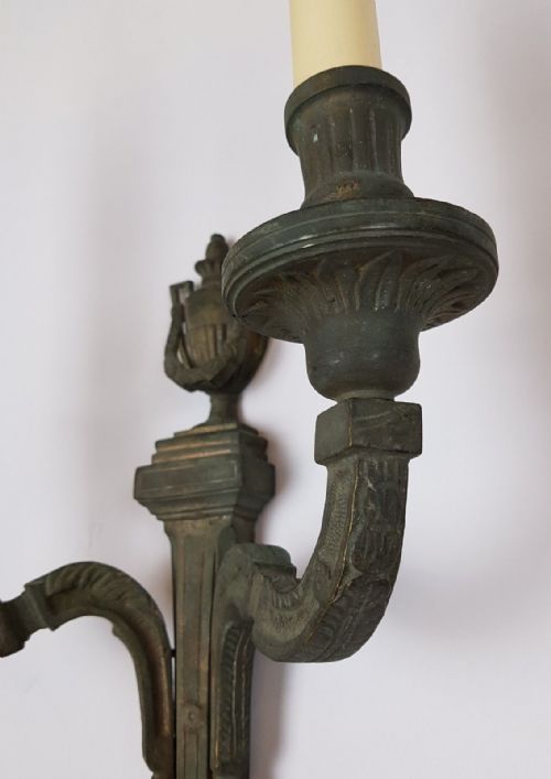 fig 4. Pair of Large c1910 Classical Brass Wall Lights