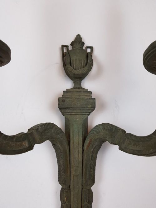 fig 5. Pair of Large c1910 Classical Brass Wall Lights