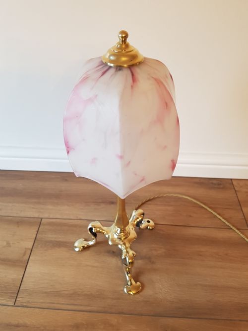 fig 1. BRASS PULLMAN TABLE LAMP FARADAY & SON; LONDON. PAT TESTED