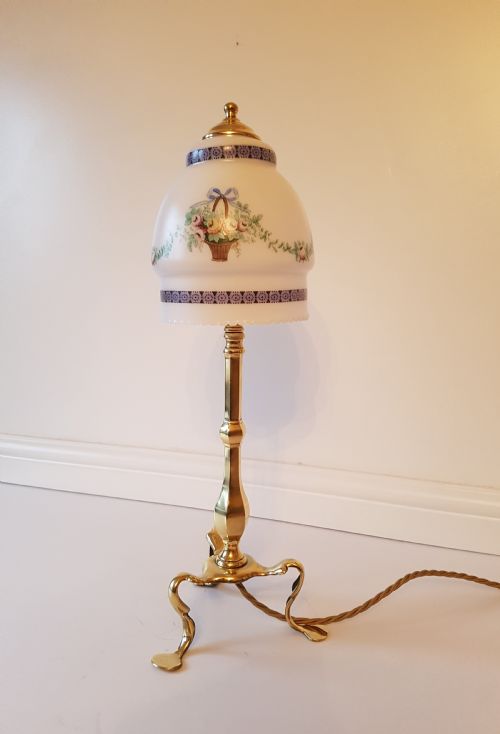 C1910 Brass Pullman Table Lamp (No. 2 of a Near Pair); Rewired.