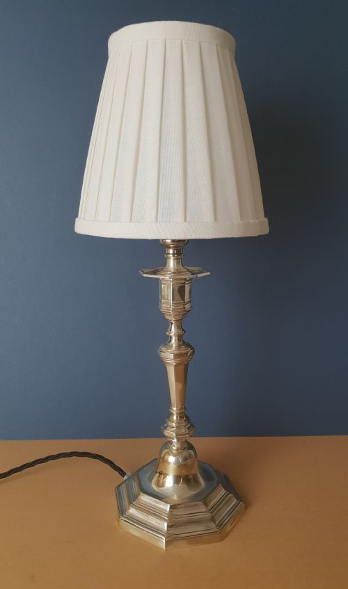 Silver Plated Table Lamp; Rewired and Pat Tested