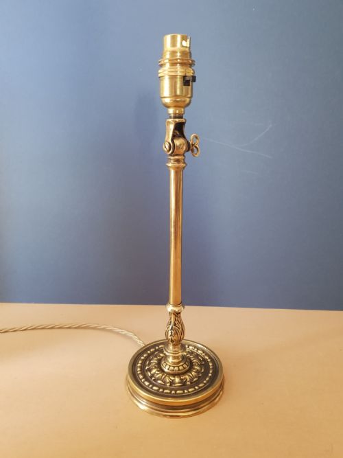 Edwardian Adjustable Top Brass Table Lamp