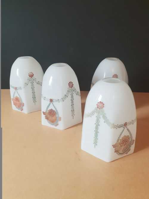 Set of 4 Edwardian Ceramic Lamp Shades
