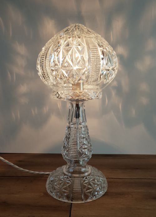 Crystal Mushroom Table Lamp, Rewired and Pat Tested