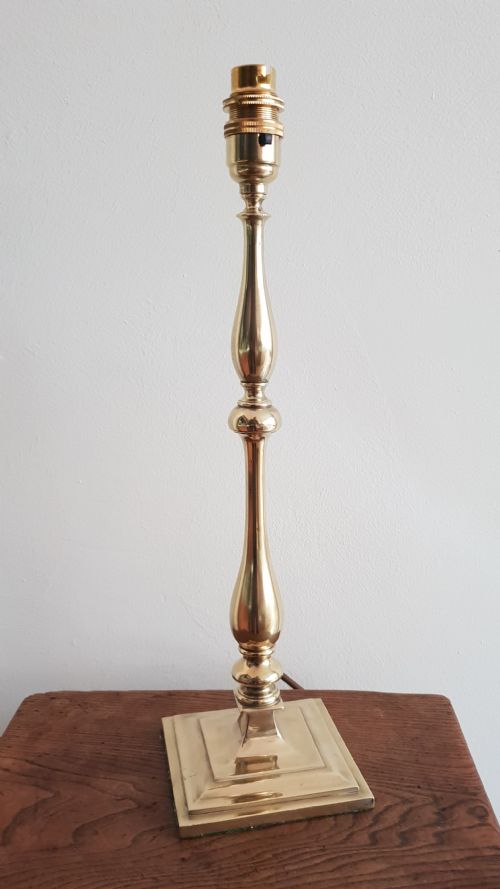 Edwardian Quality Cast Brass Table Lamp Base, Rewired and Pat Tested